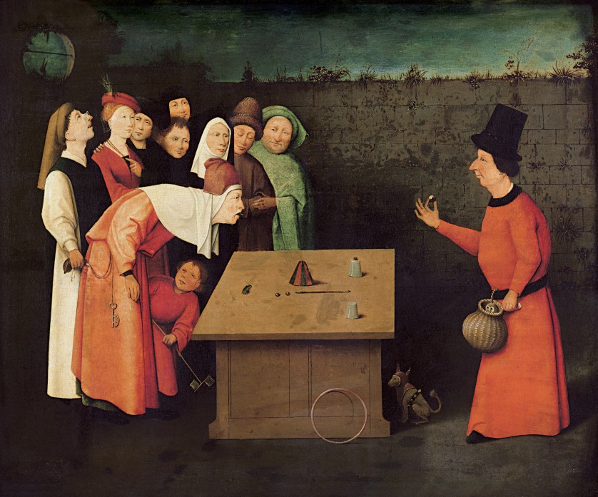 Målningen "The Conjuror" av Bosch, Hieronymus 