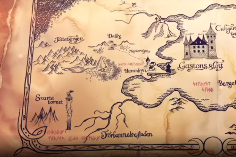 Kartan över Mysteria där Svarta Tornet syns